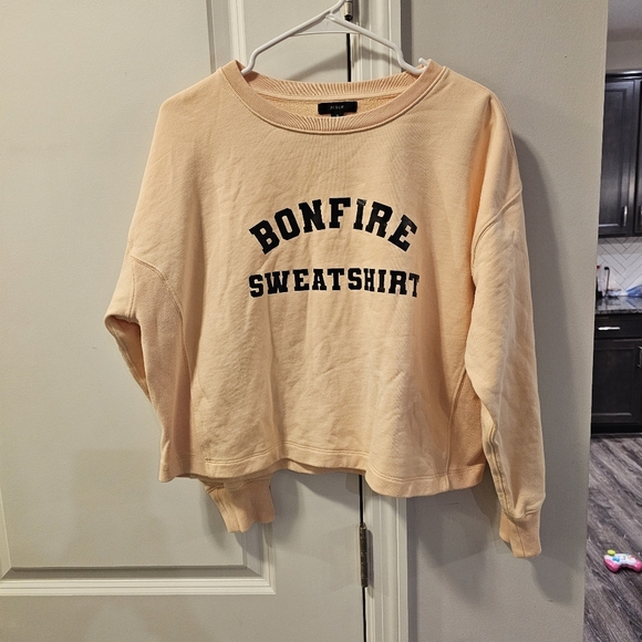 J. Crew University Terry Cropped Crewneck Bonfire Sweatshirt - Picture 1 of 4